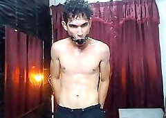 Lean Muscular Guy Handcuffed Gagged