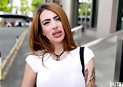 PutaLocura - Large-titted bimbo tourist Michu gets caught by Torbe and swallows his load