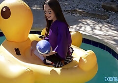 European seductress Freya Von Doom rides Sergeant Miles hard and takes his load in her mouth and on her face