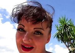 Busty Aunt Judy Catches You Watching Her Sexy Skinny Dip Adventure