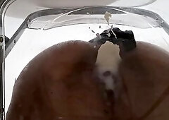 POV: Impure Talk Overweight Butt Trans Raven Facesitting and Anal Creampie after Riding Vibrator throughout Transparent Chair