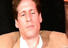 Blond cutie sucks bosss jock and gets anally drilled on the floor of his office.