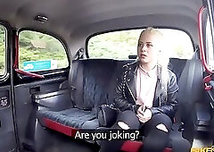 Russian blonde teen fucks the horny taxi driver for fare