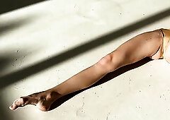stretching - yoga - gymnastics is a great reason to see my pretty body and how I stretch my glamorous legs and booty - it's so hot - I'm a v