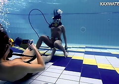 Hottest underwater chicks Adeline Gauthier is casting