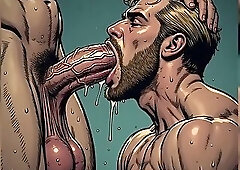 Sexy Hunks Sucking Cock (art)