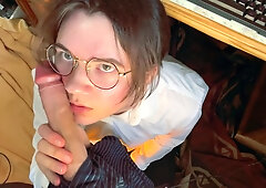 Your Cock Obsessed Ftm Trans Coworker Cant Resist Giving You An Under-desk Blowjob -- Theo