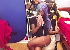 Fun with the hottest ebony gamer nymph Ladykaiyo