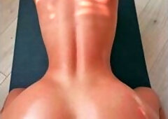 She Just Bent Over To Water The Flowers And Got Cum On Her Shiny Ass