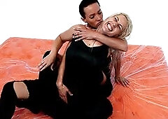 Blonde vs Brunette Oil Sexfight - Busty Girls Fingering Tit Rubbing Orgasms and Femdom Facesitting