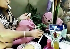 Sexy And Hot Lady Smoke Cigarette, Fore Play Her Sex