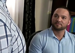 Ass fucked muscled dude gives facial