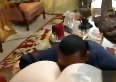 BBW tranny sucks cock and fucked in front