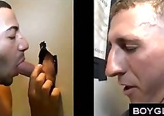 Hot Guy Sucking Dick Through the Gloryhole