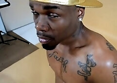 Kyng Leonidas enjoying a solo session with a big black cock