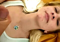 Cute blond gets one more facial