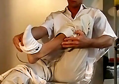 faggot feet wriggler takes socks off when tugging solo