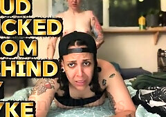 Cedar bows River over and screws that shaggy cunt from the back. POV of River's thicc ass bouncing on Cedar's thong, and too shots of River&