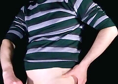 Masturbating His Uncut Penis In Just A Jumper Feeling Horny Becomes Erect As He Enjoys Playing With His