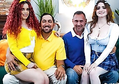 Good foursome action with two dolls Lilibet Saunders and Archer Ali