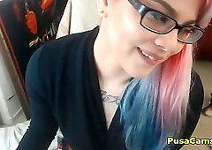Juicy Pussy Masturbation From Busty Nerd Teen