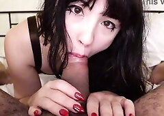 Oriental Trans Cutie Cailey Katts Cums On Herself During the time that Banged By Biggest Dick