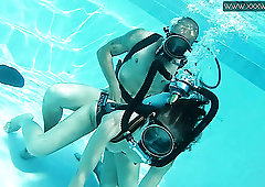 Ardent and kinky Hungarian scuba diver Minnie Manga is fucked underwater