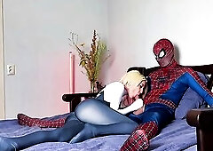 Spider sex, blow job and jumping on wang