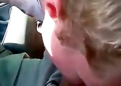 Blonde boy sucks daddy in the car 6