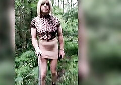 Out for a walk in the woods out of pants on and look what pops out