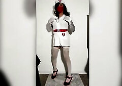 Crossdressing Nurse Posing