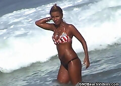 Tanned goddes at the beach - GNDBeachVideos