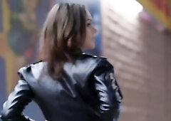 In her pleated plaid petticoat, Bree still looks like the gal next door, solely now she’s letting loose in the large town. With her leather jacket a