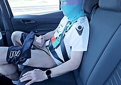 Wild public stroking with a scally Uber driver in the car