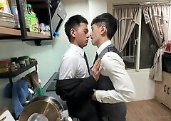 Assfuck Fuck-a-thon With Coworkers In Suit