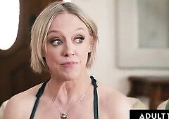 ADULT TIME - Lascivious Stepbros Team Up To SPITROAST Exasperated Stacked Stepmom Dee Williams