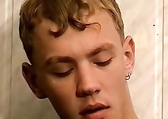 Soccer smoker twink jerks off big dick