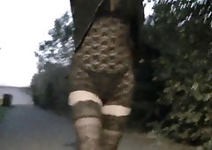 goth showcasing public at station. clothed verry sluty. Part1