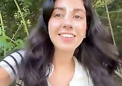 Public Cumwalk next to the Beach and Risky Sex in the Bushes