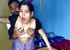 Newlywed Indian wife Sona Bhabhi shares steamy romance and intimate smooches with some boob action