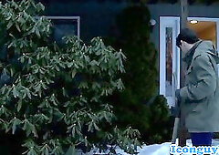 Dreamy hunk doggystyled by rich brats cock