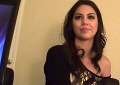 Cheerful brunette cocksucker