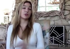 Tight blonde beauty taking a doggy style screw in POV porn