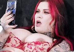 Tattooed Sabien Demonia Can't Stop Riding Chunky Penis After Fellatio