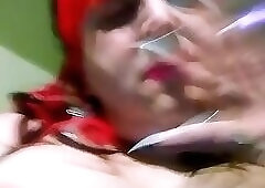 cdChloe Smoking VS 120's n Riding a Fat Dildo