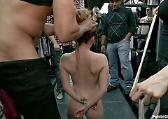 Slutty Redhead Lorelei Lee DPd by Karlo Karrera and Claire Robbins in Public Nudity
