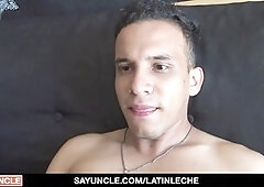 Latino guy gives a wild ride with his ample uncut dick