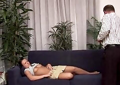 Bored teen gets fucked by her filthy stepdad