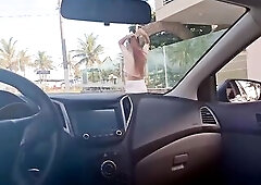 I showed my knob to a sexy woman on the street in public—risky, but that babe liked it!