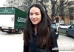 Arousing Nataly Gold Gives a Handjob to a Stranger